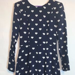 DIVIDED H&M Navy blue white polka dot romper